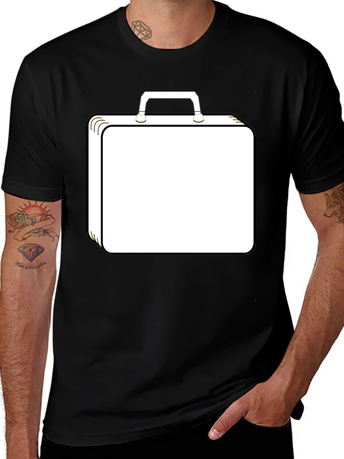 Variant 27 of Briefcase Graphic T-Shirt - Black Casual Tee