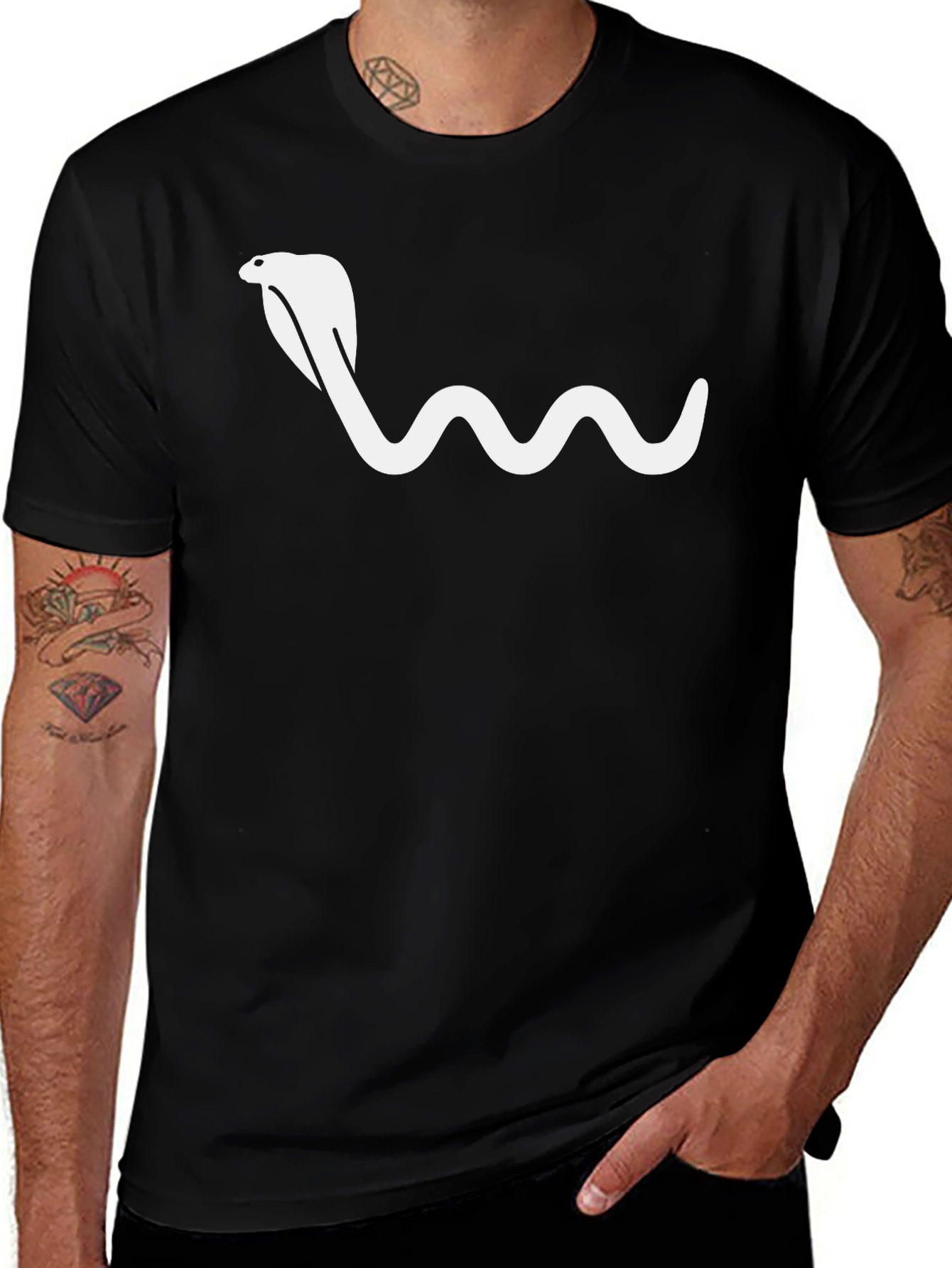 Snake Cobra Graphic Tee - Stylish Black T-Shirt