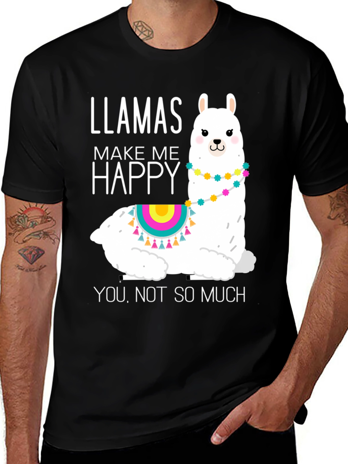 Variant 3 of Llama Make Me Happy Graphic Tee