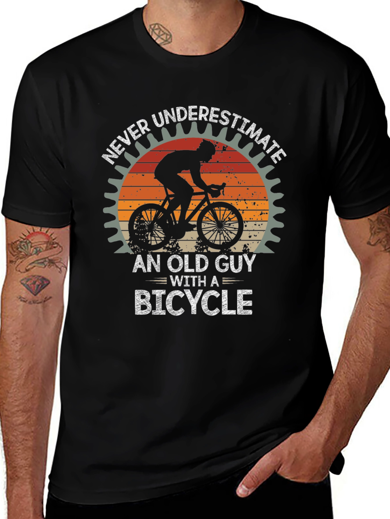 Variant 5 of Never Underestimate an Old Guy with a Bicycle T-Shirt