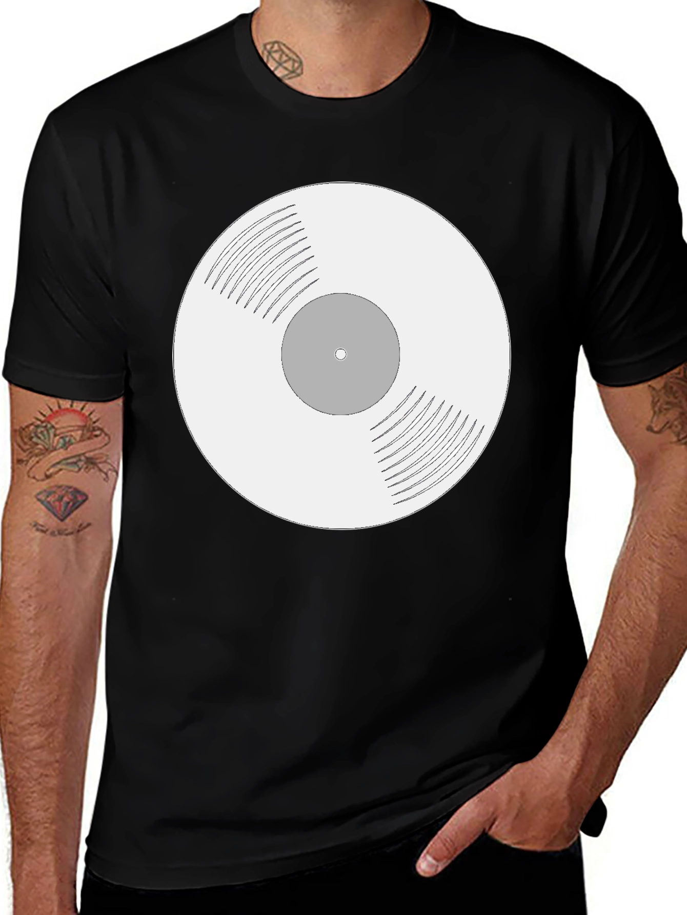 Variant 2 of Retro Vinyl Record Graphic T-Shirt