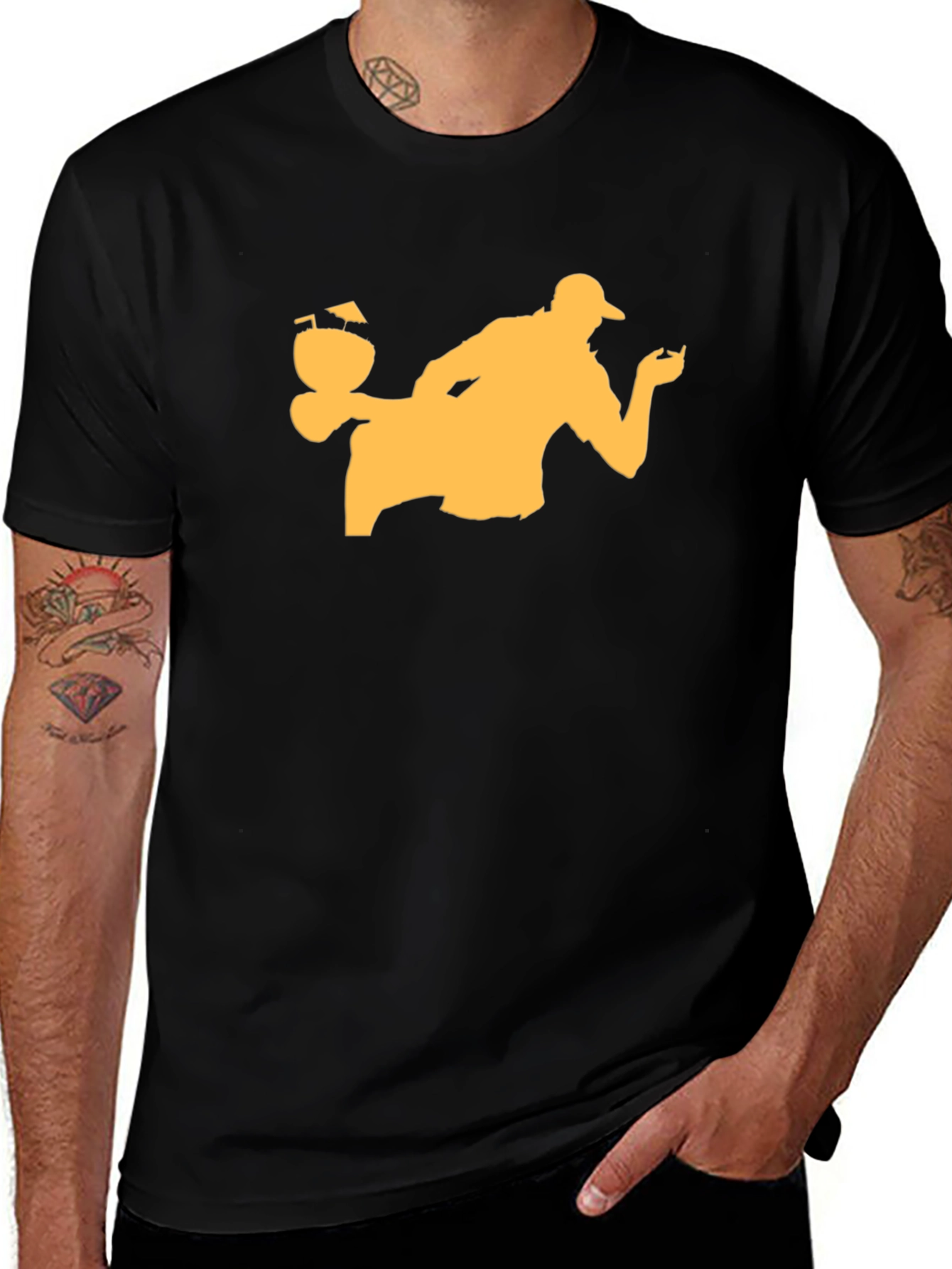 Variant 24 of Bartender Silhouette Black T-Shirt