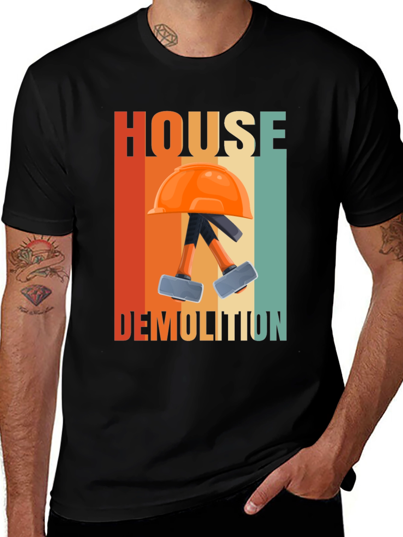 Variant 8 of House Demolition T-Shirt - Retro Construction Tee