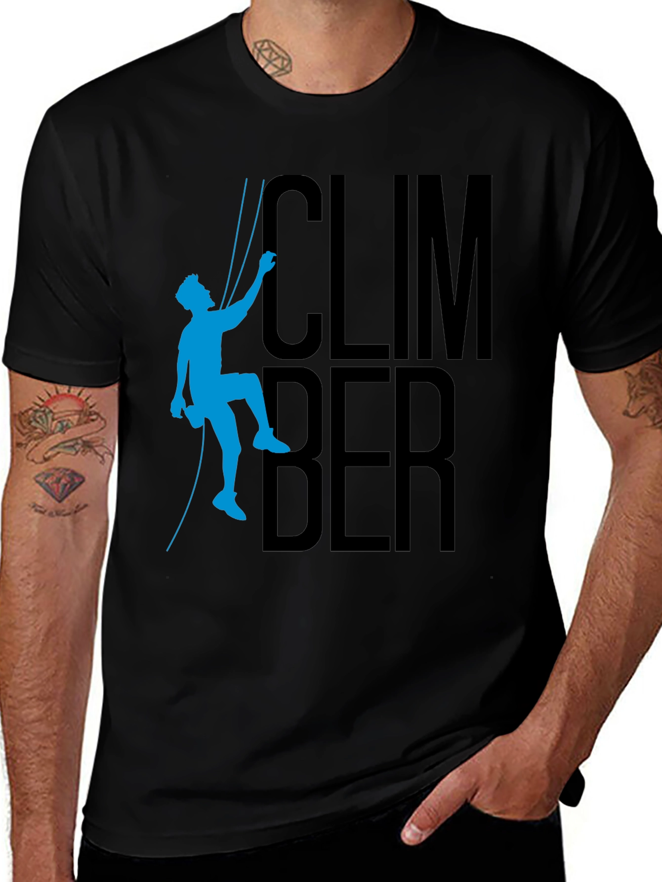 Variant 28 of Climber Graphic T-Shirt - Black Crew Neck