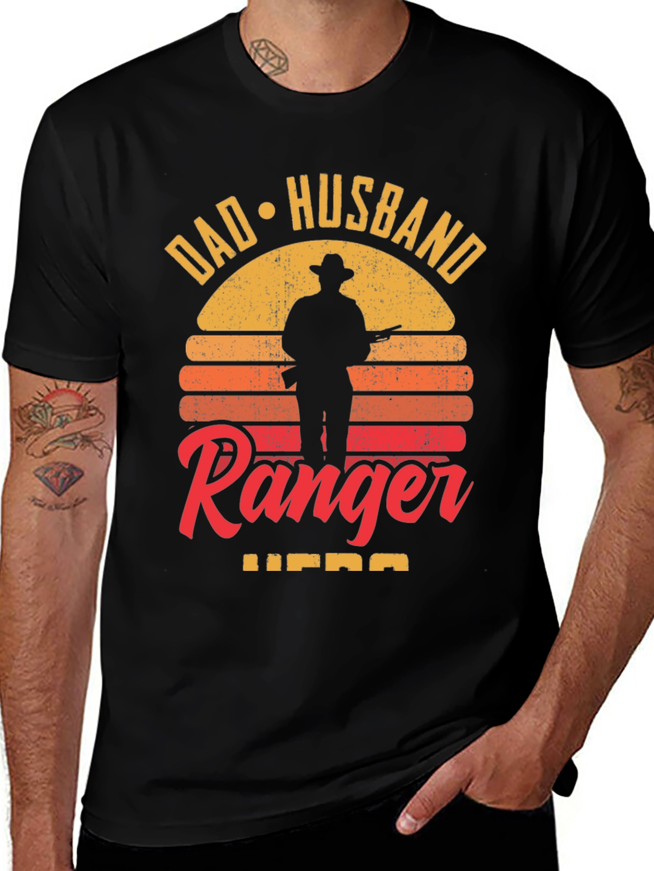Variant 12 of Dad Husband Ranger Hero T-Shirt