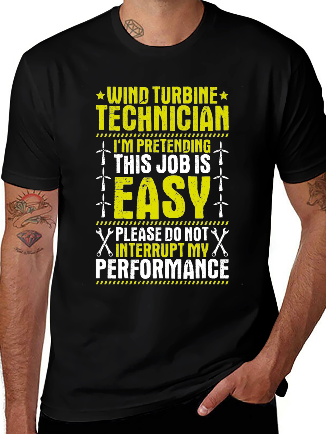 Black Wind Turbine Technician T-Shirt: Funny Job Gift main image