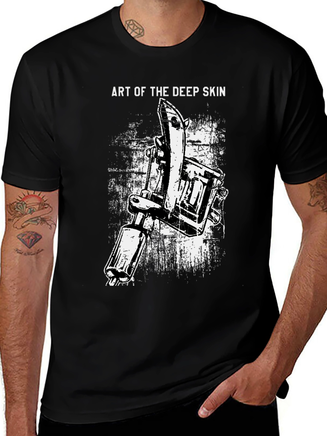 Variant 22 of Art of the Deep Skin Tattoo Machine Black T-Shirt