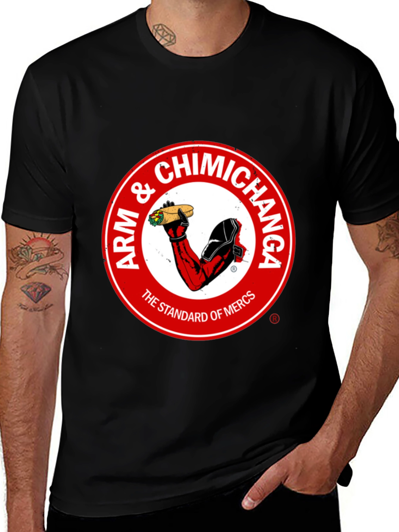 Variant 16 of Arm & Chimichanga Graphic Tee - Standard of Mercs