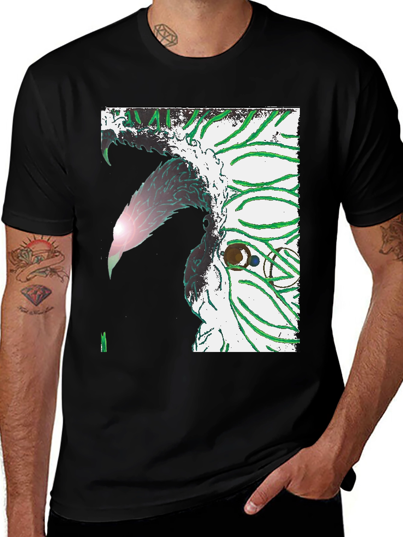 Variant 27 of Abstract Graphic Print Black Crew Neck T-Shirt
