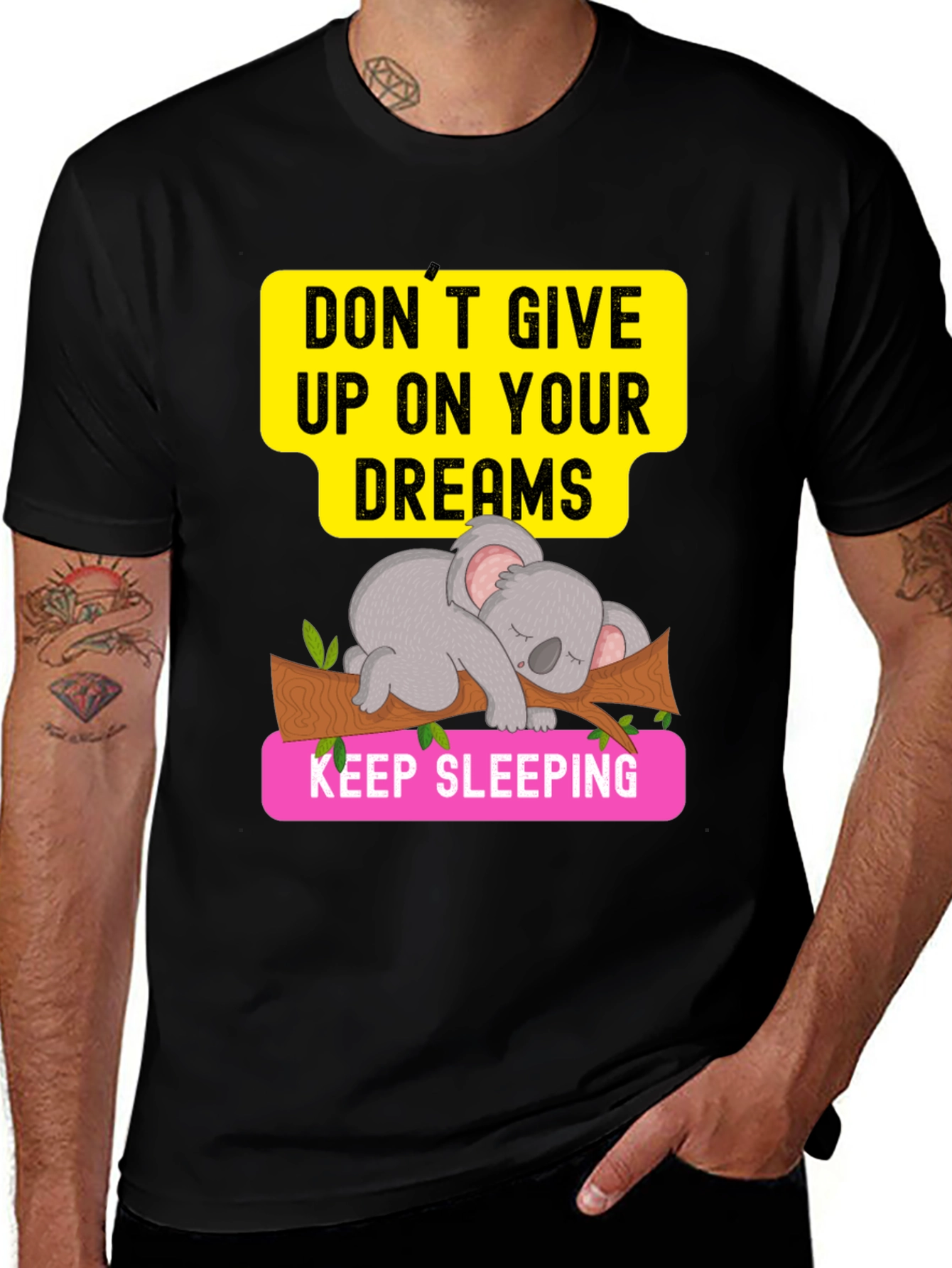 Variant 21 of Dreaming Koala Graphic Tee - Sleepy Animal T-Shirt