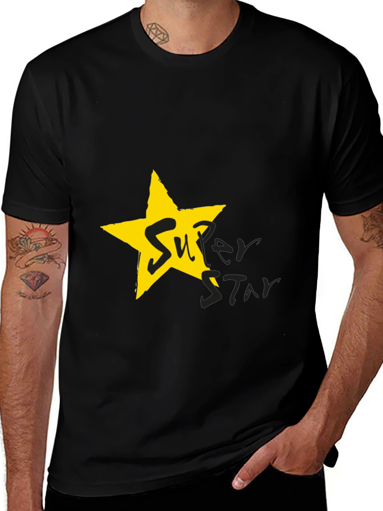 Superstar Graphic Tee - Black Cotton Blend