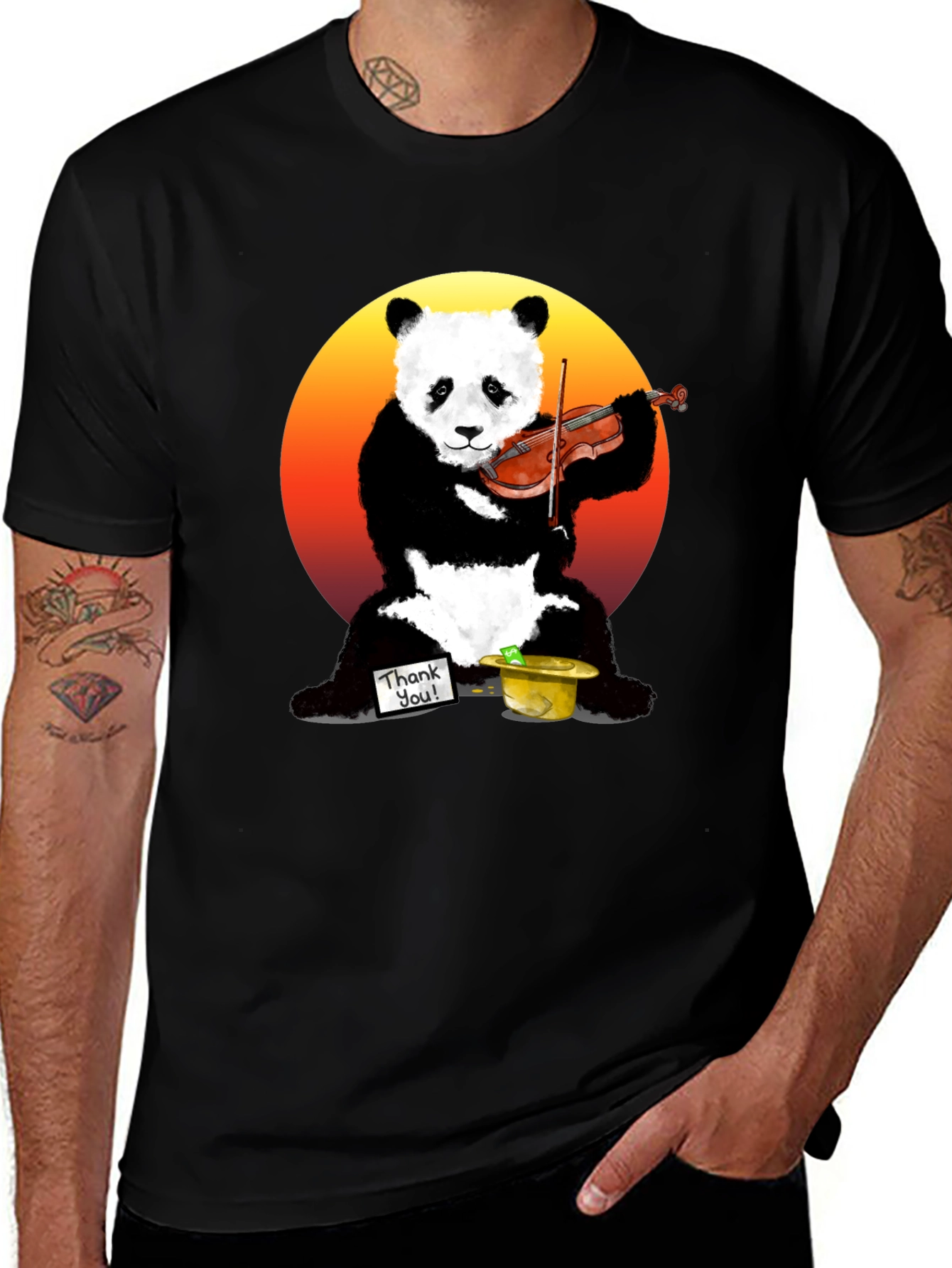 Variant 23 of Panda Violinist Graphic Tee