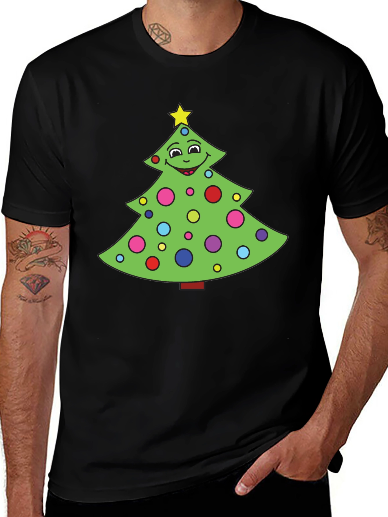 Festive Christmas Tree Graphic T-Shirt