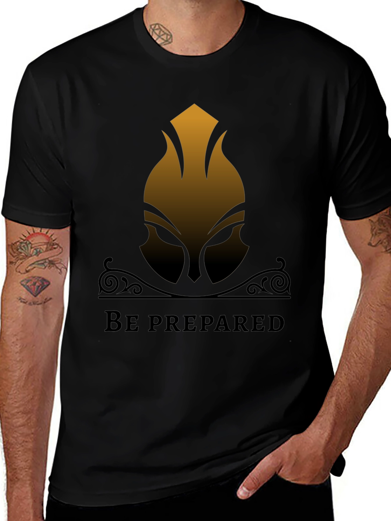 Variant 14 of Be Prepared Graphic Tee - Men's Black T-Shirt
