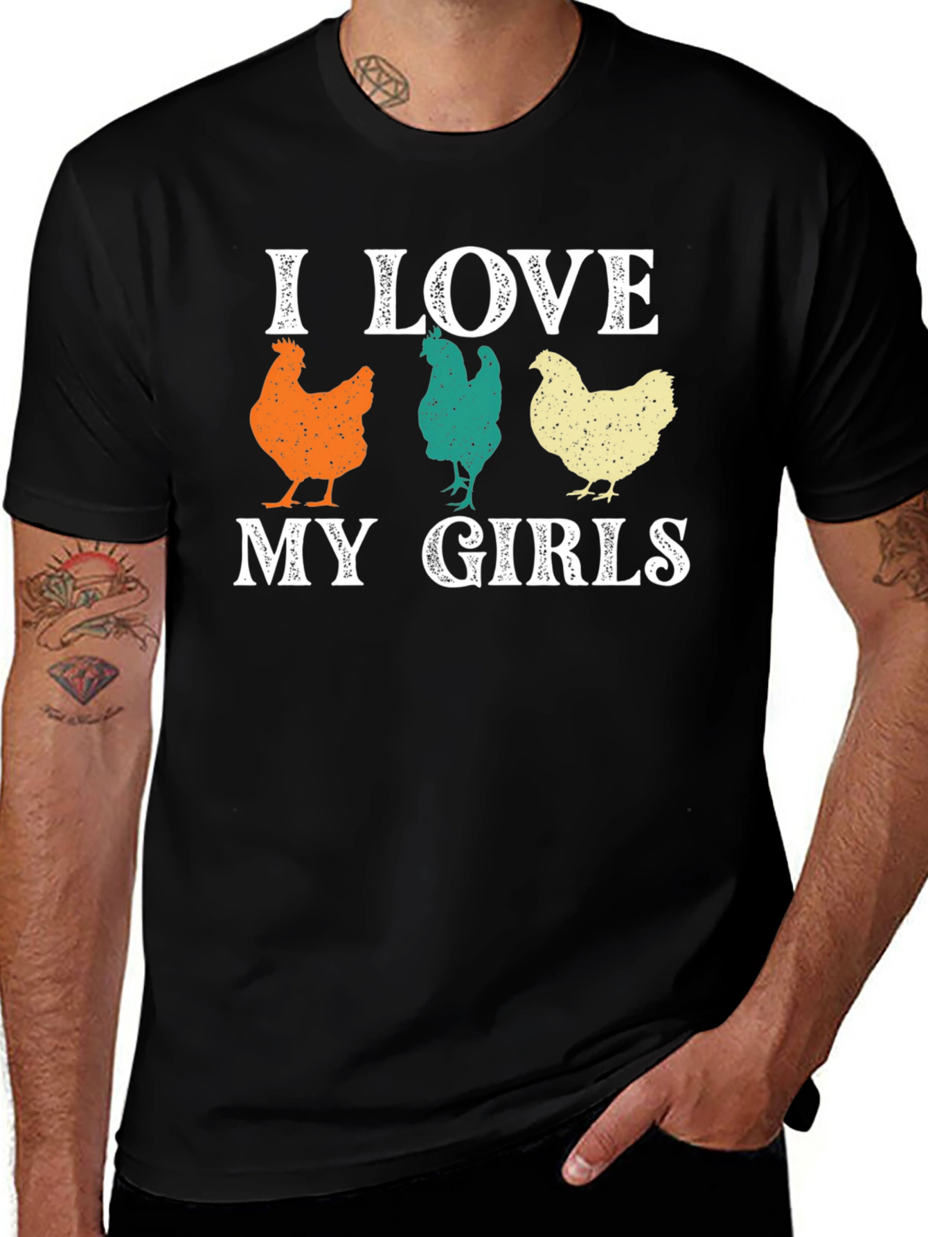 Variant 7 of I Love My Girls Chicken Graphic T-Shirt