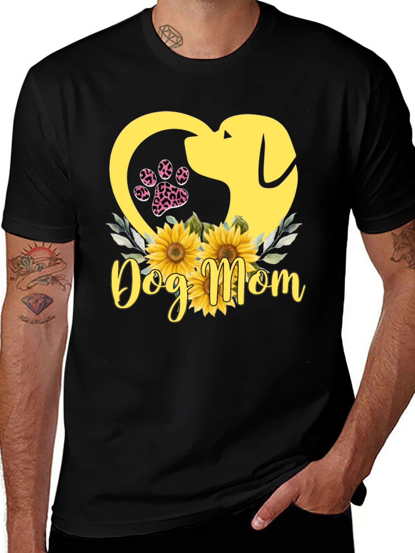 Dog Mom Graphic Tee - Sunflower Lover's Shirt