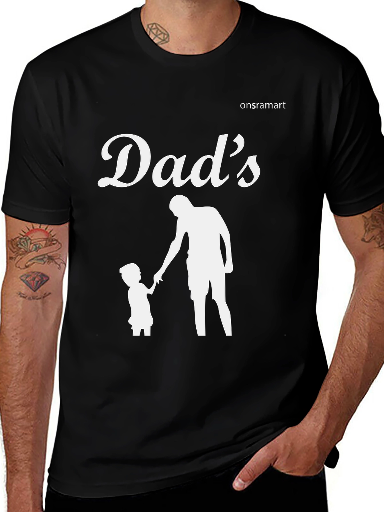 Dad's Silhouette T-Shirt - Black Graphic Tee