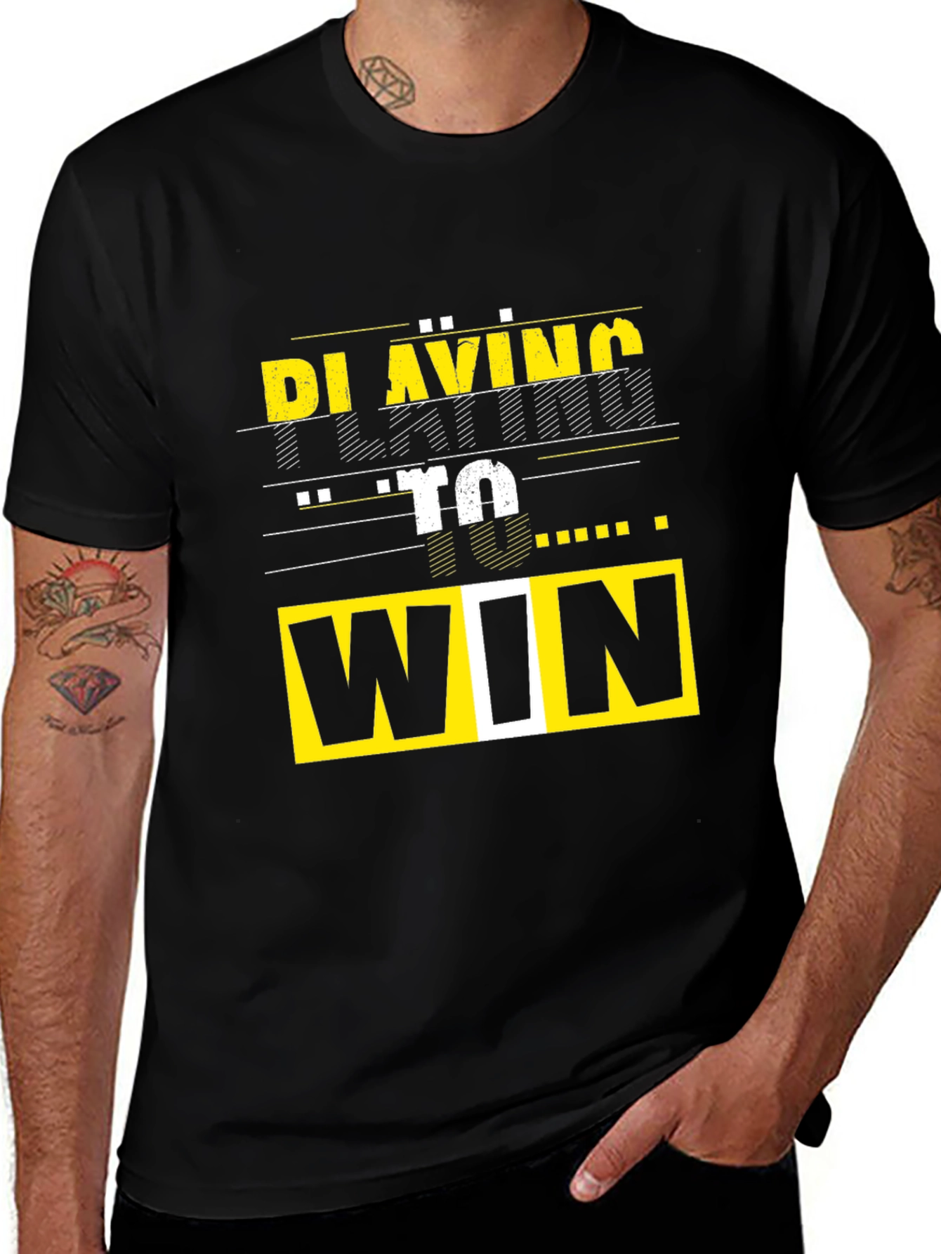 Variant 10 of Playing To Win Graphic Tee - Black T-Shirt