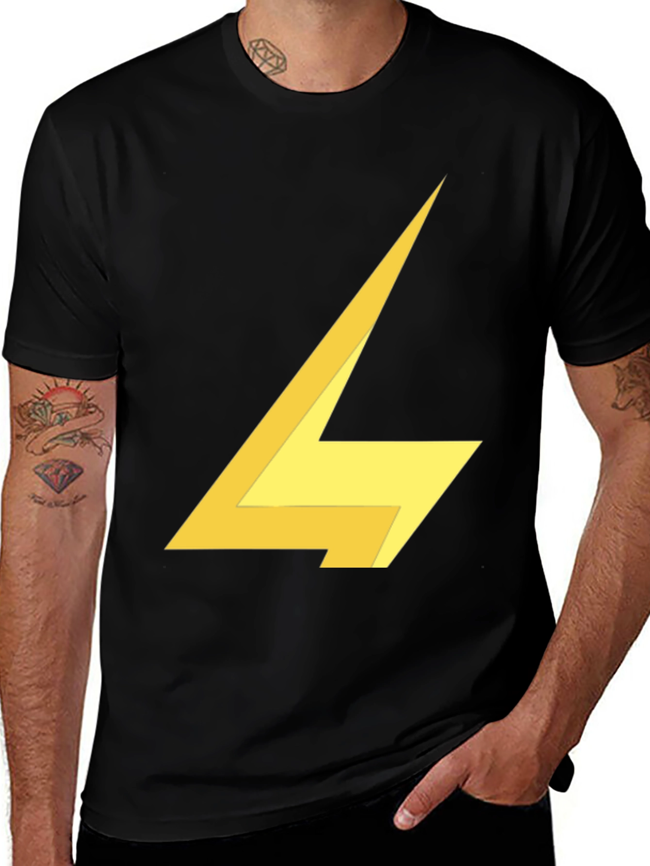 Variant 28 of Lightning Bolt Graphic Black T-Shirt