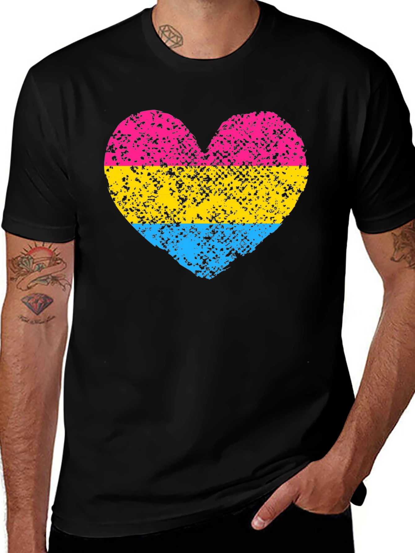 Variant 25 of Pansexual Pride Heart T-Shirt - LGBT Ally Tee