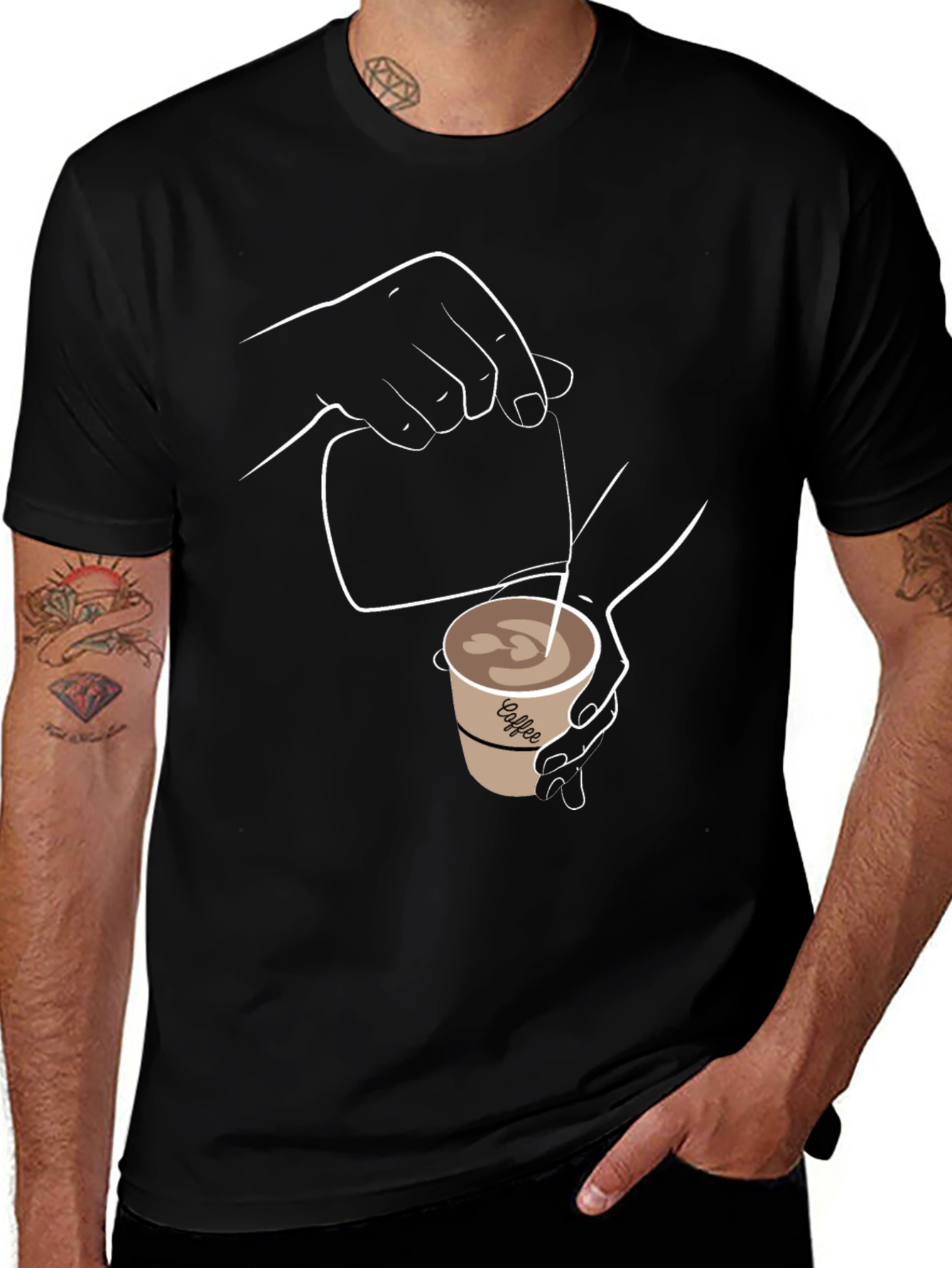 Variant 7 of Coffee Lover's Graphic Tee - Black T-Shirt