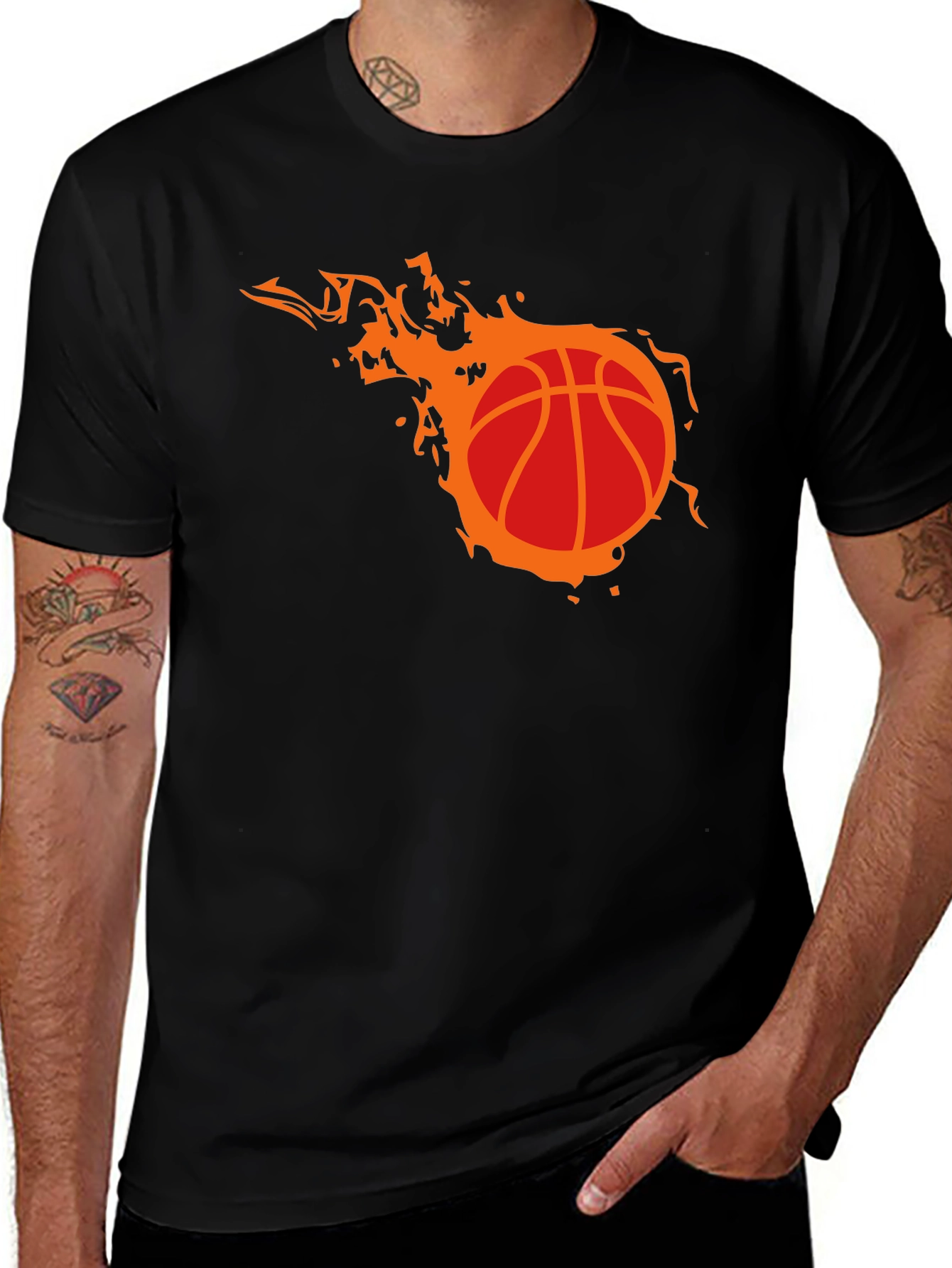 Variant 26 of Flaming Basketball Graphic T-Shirt