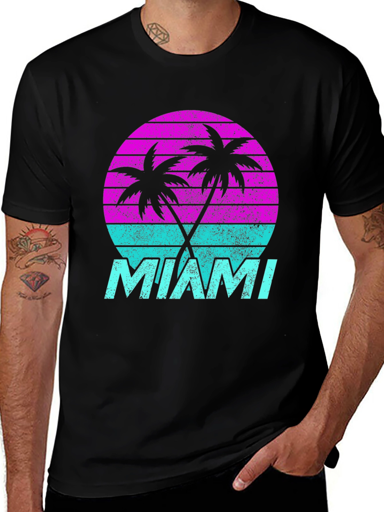 Variant 24 of Retro Miami Palm Tree T-Shirt