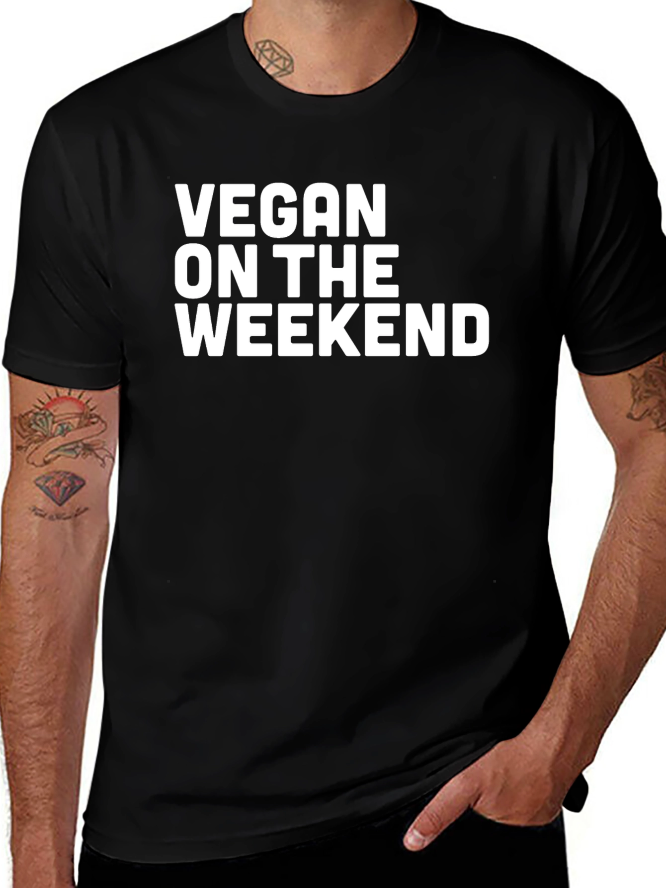 Variant 15 of Vegan on the Weekend Black T-Shirt