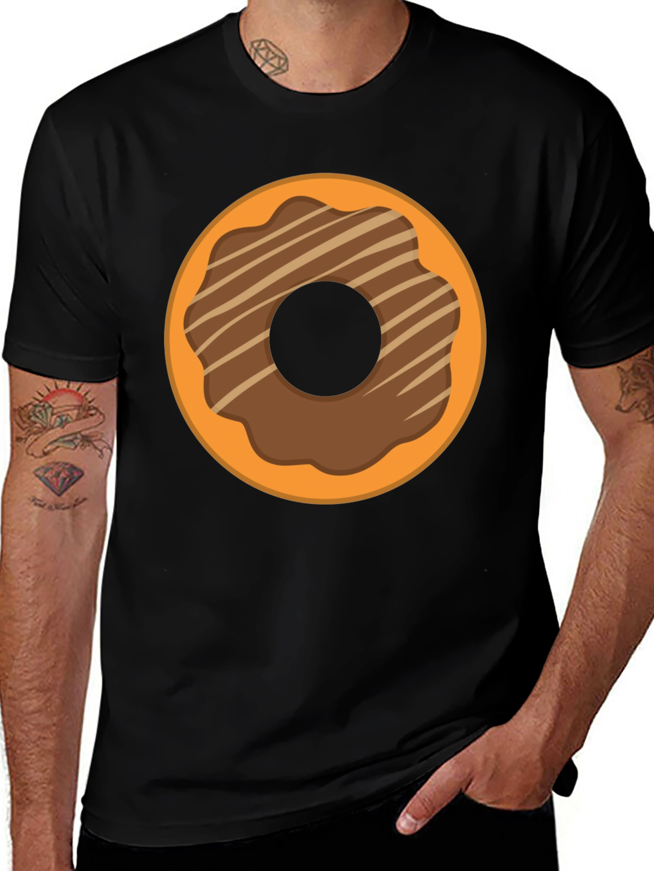 Variant 11 of Donut Graphic Black T-Shirt - Casual & Fun