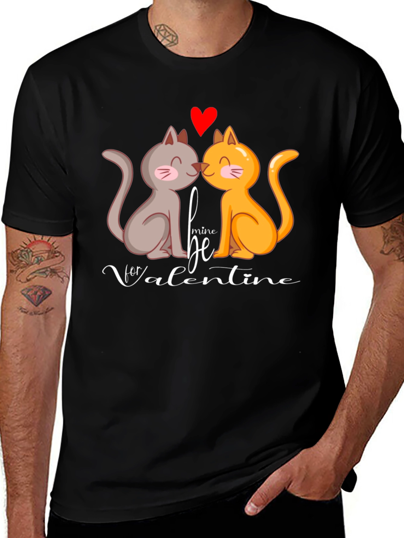 Valentine's Day Cats Graphic T-Shirt