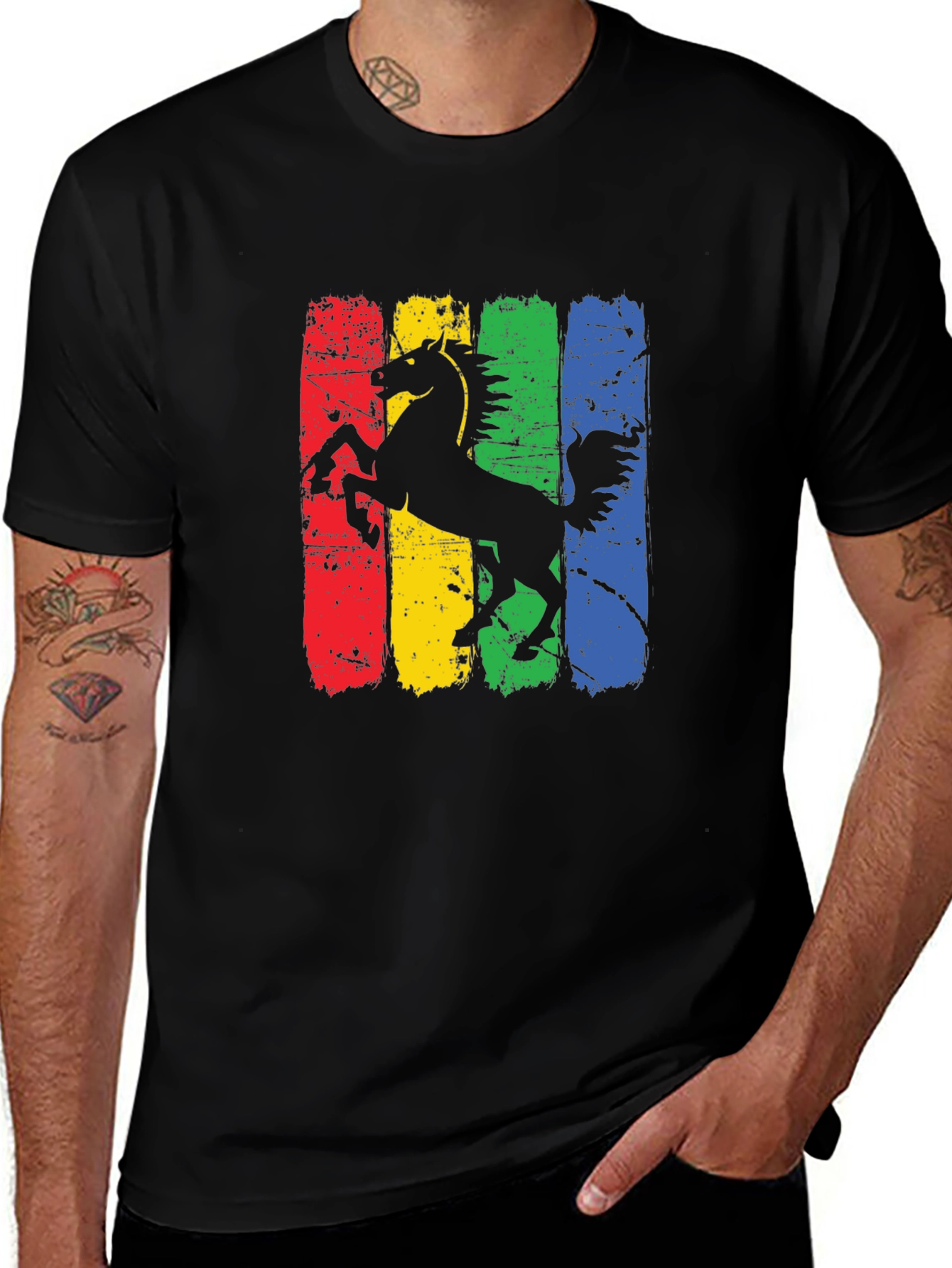 Variant 11 of Vintage Rainbow Horse Graphic Tee