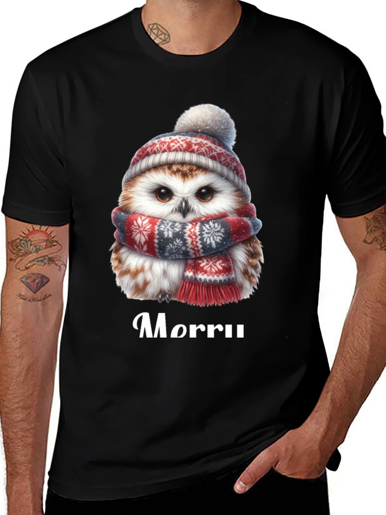 Variant 11 of Festive Owl Graphic Tee