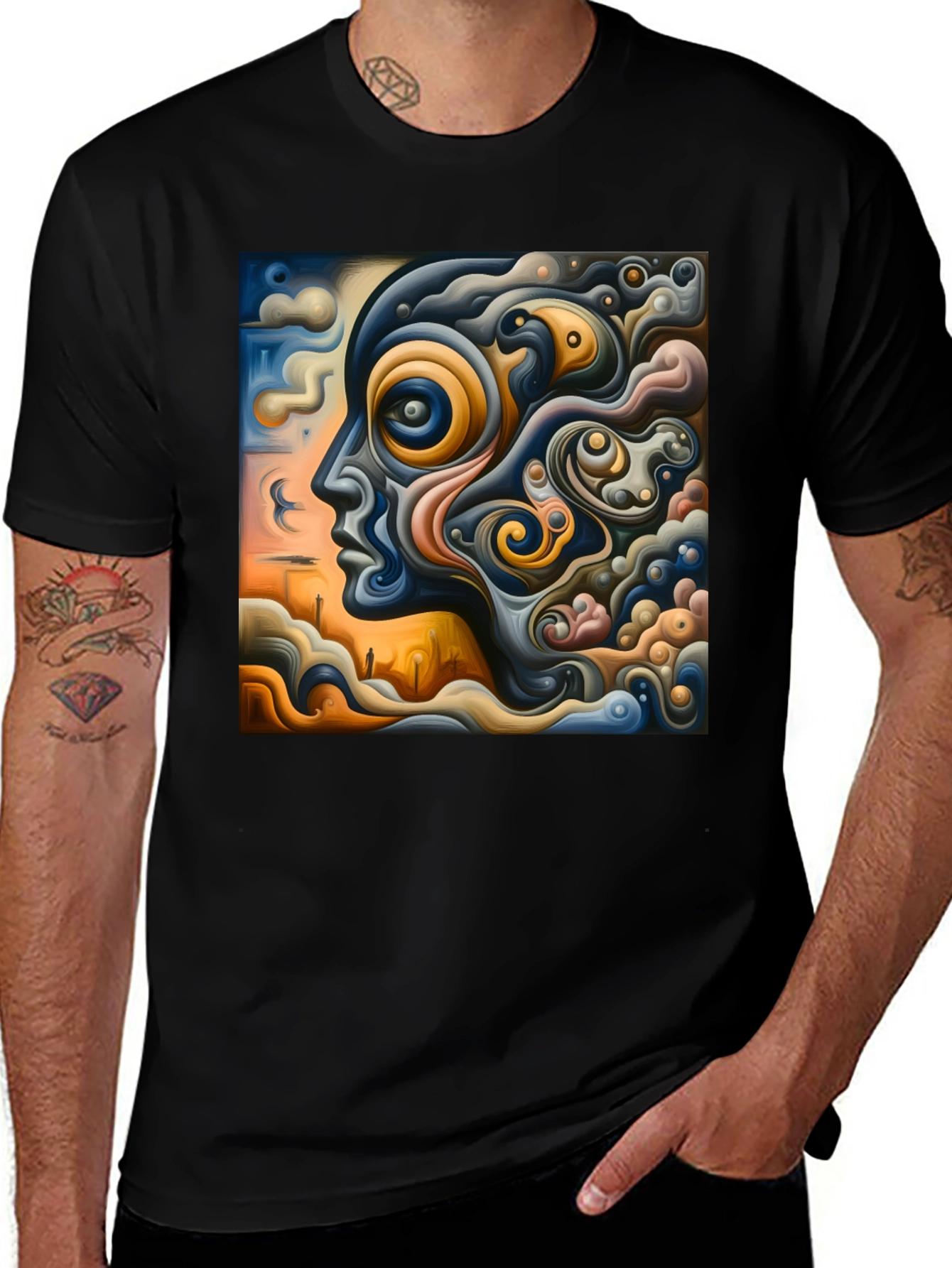 Variant 23 of Abstract Mindscape Graphic Tee - Unique Art T-Shirt