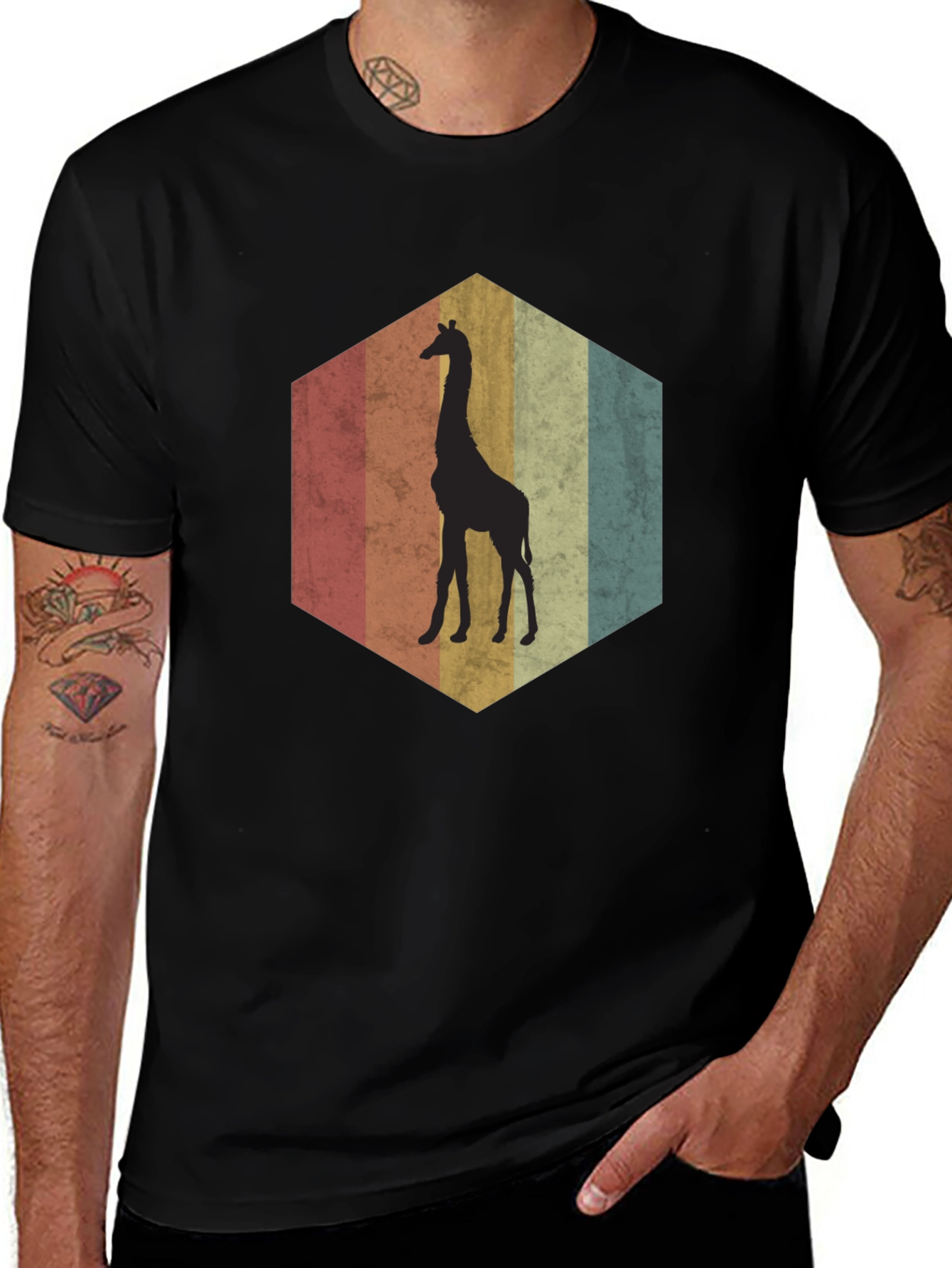 Variant 26 of Retro Giraffe Graphic Tee