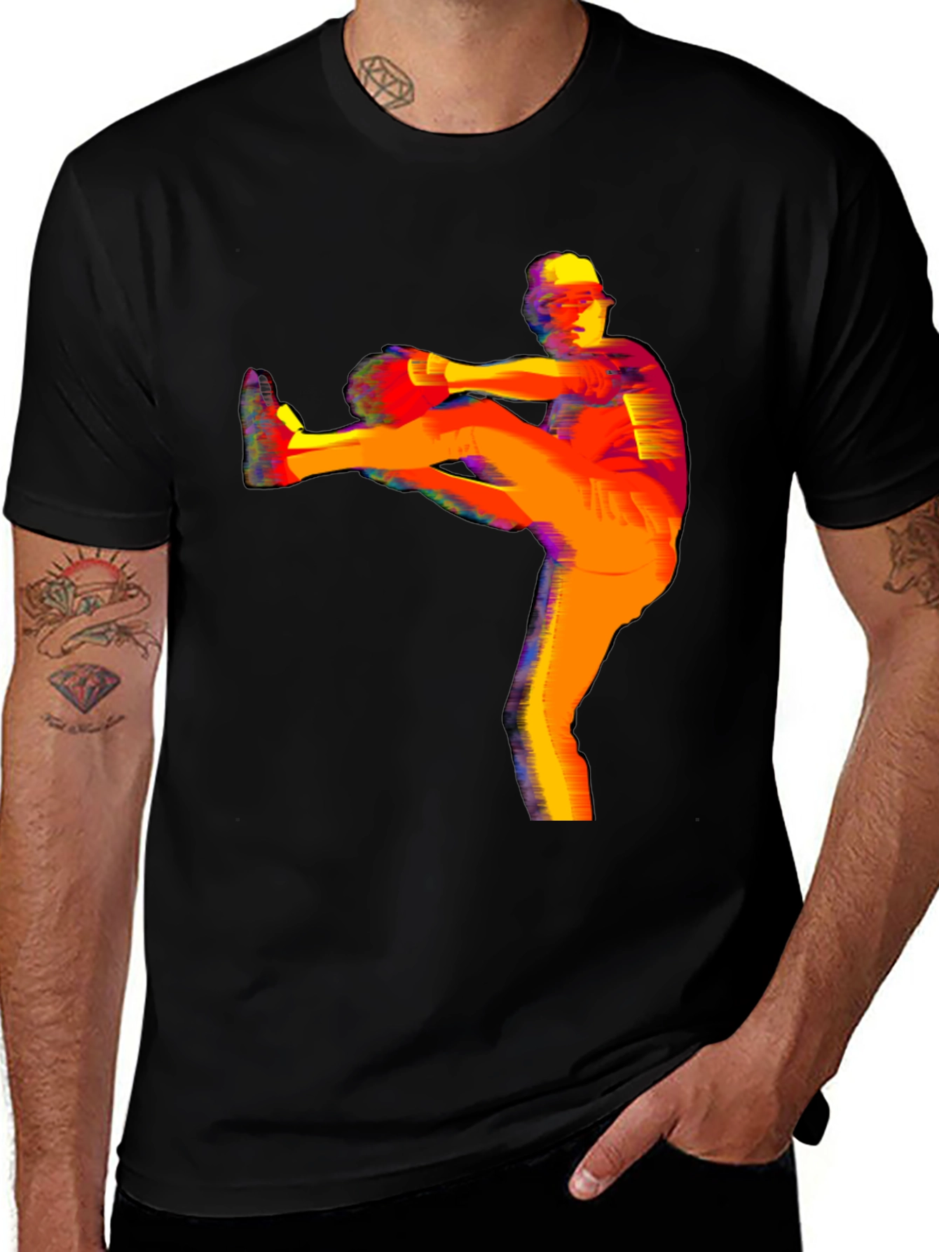 Variant 17 of Colorful Baseball Pitcher Graphic Tee - Unisex