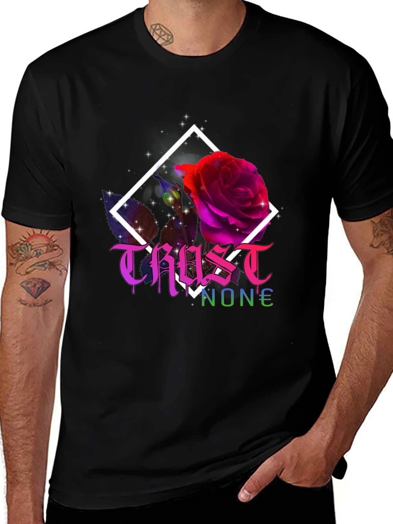 Variant 17 of Trust No One Rose Graphic T-Shirt