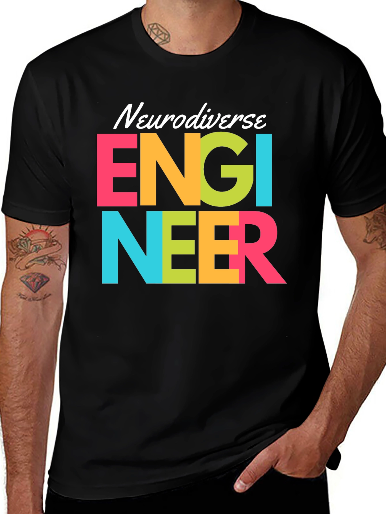 Variant 27 of Neurodiverse Engineer T-Shirt - Colorful Graphic Tee