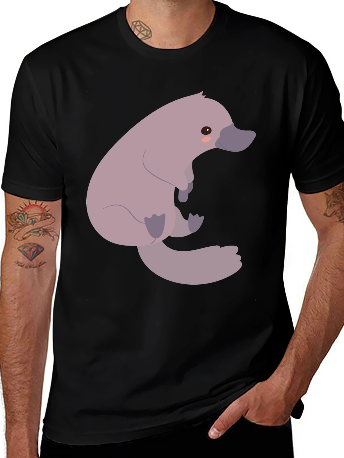 Variant 7 of Cute Platypus Graphic Tee - Soft Black T-Shirt