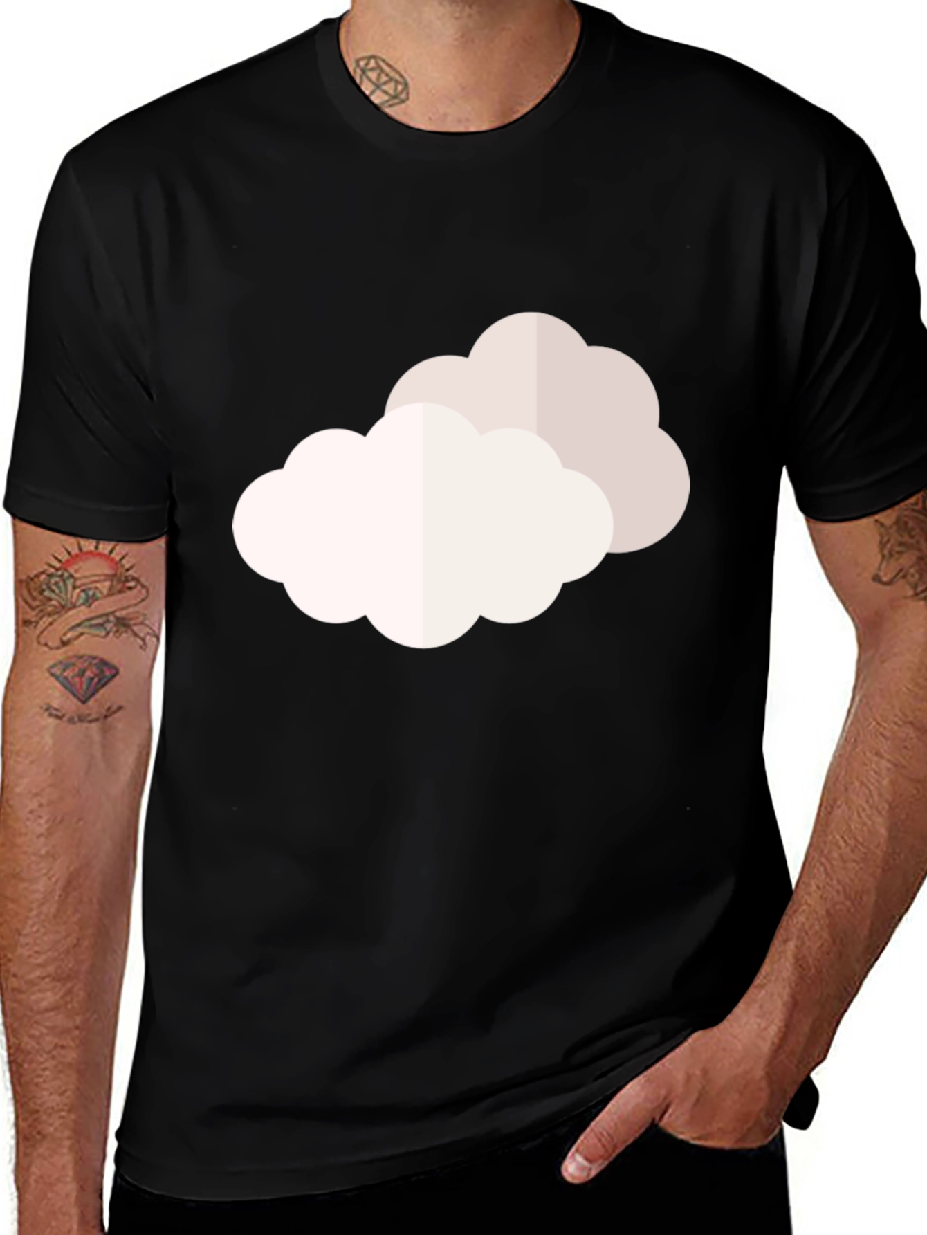 Variant 13 of Cloud Graphic Black T-Shirt - Relaxed Fit