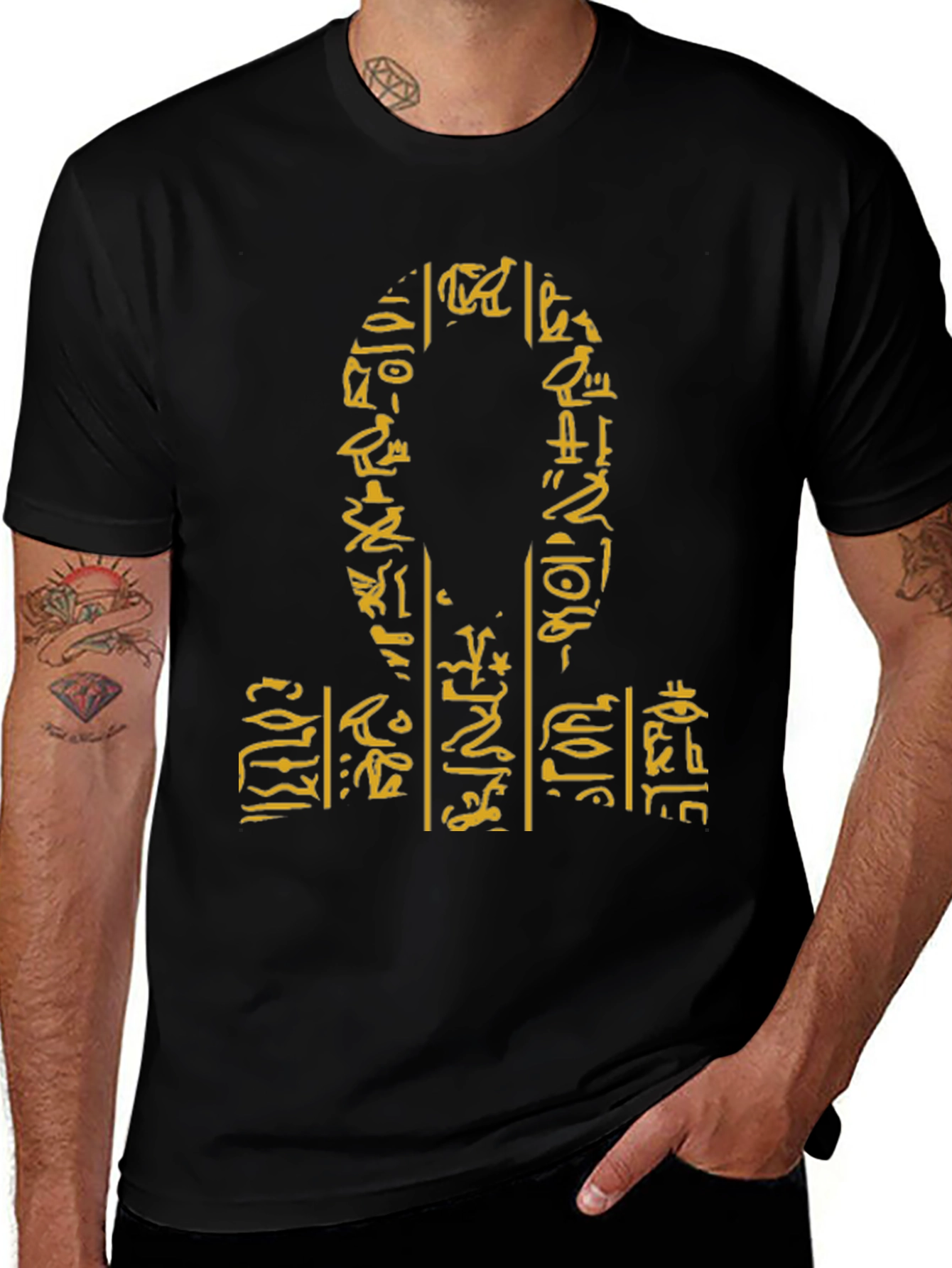 Ankh Hieroglyph Graphic T-Shirt - Ancient Egypt Symbol