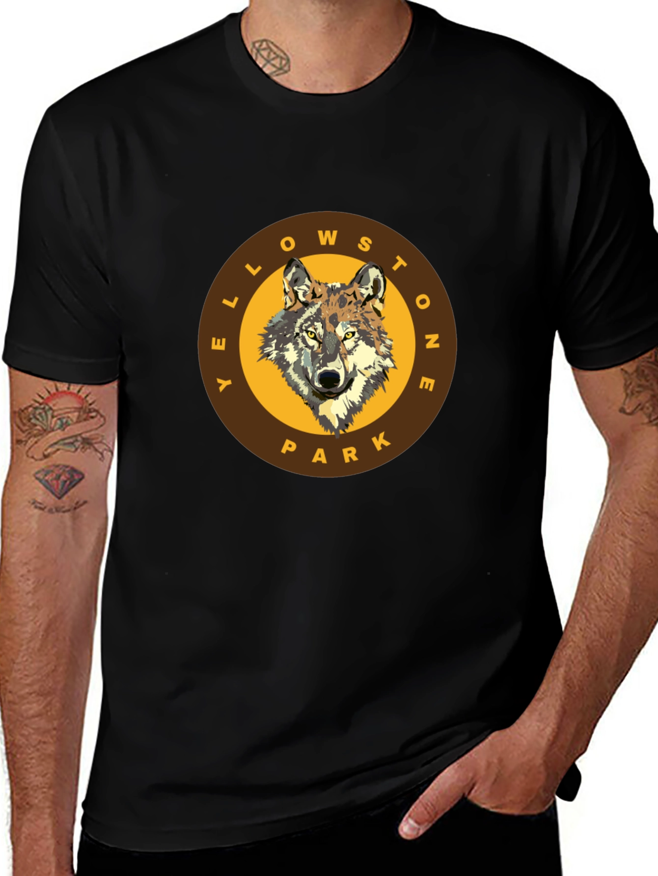 Variant 28 of Yellowstone Park Wolf Graphic T-Shirt