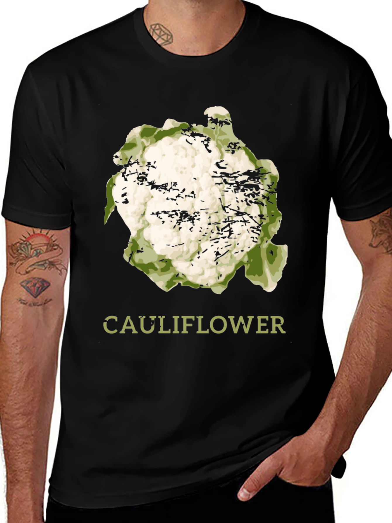 Variant 12 of Cauliflower Graphic Print T-Shirt - Trendy Foodie Tee