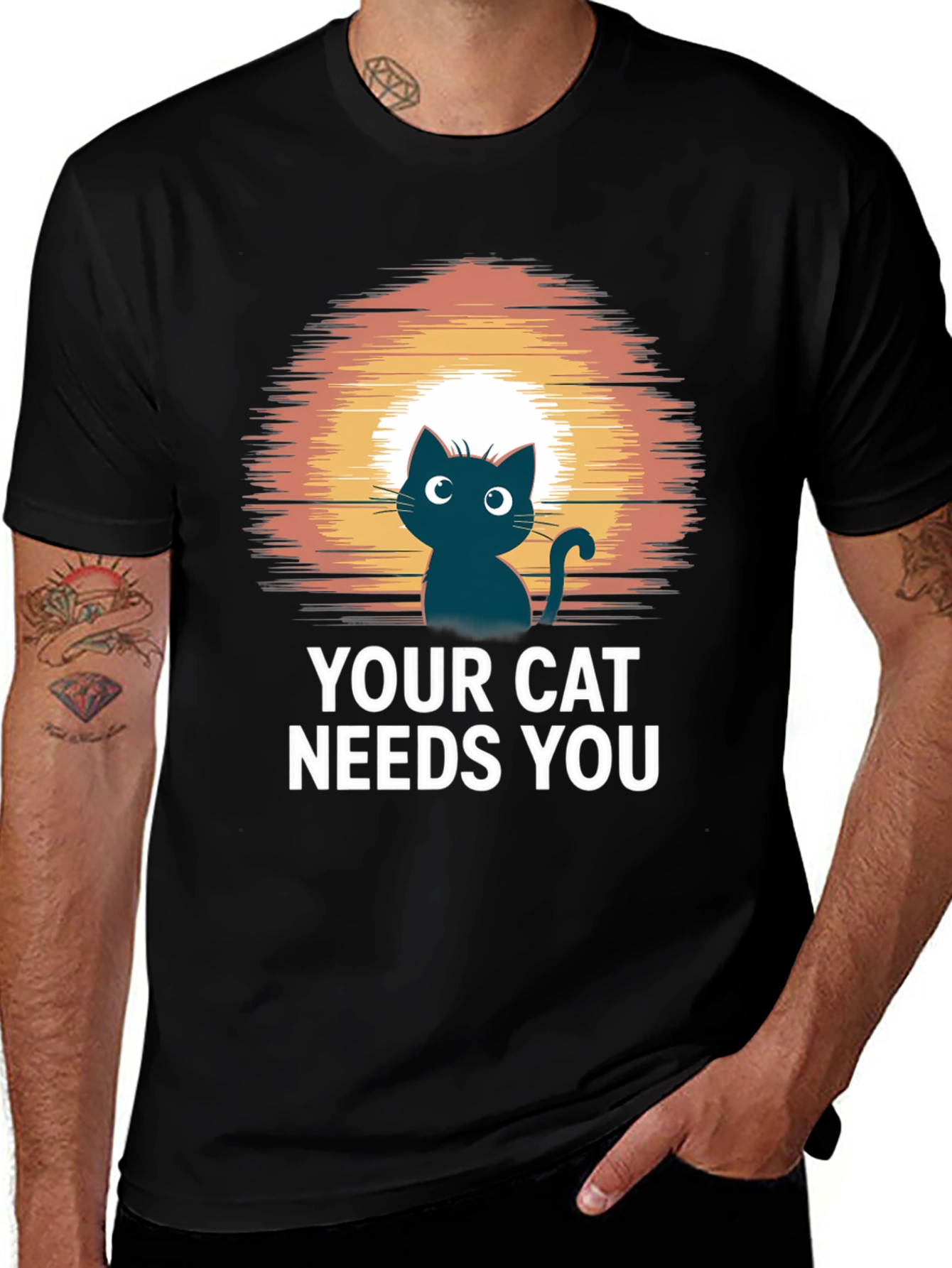 Variant 15 of Cat Needs You Graphic T-Shirt