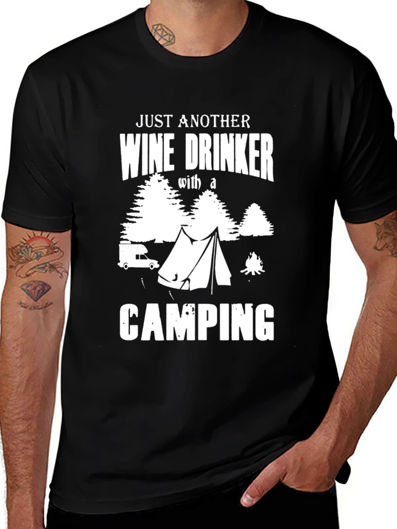 Variant 11 of Wine Drinker Camping T-Shirt
