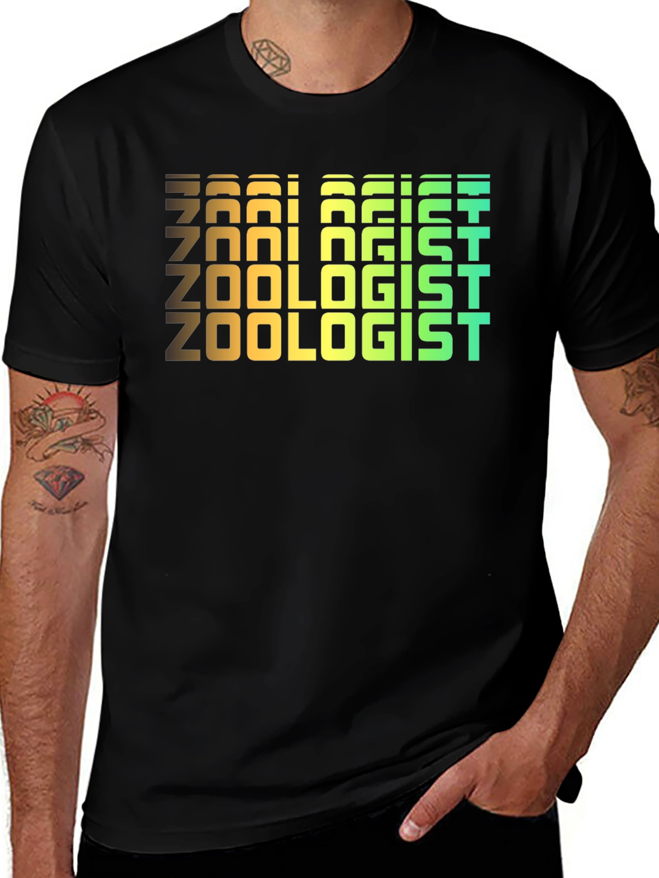 Variant 19 of Zoologist Retro Text Black T-Shirt