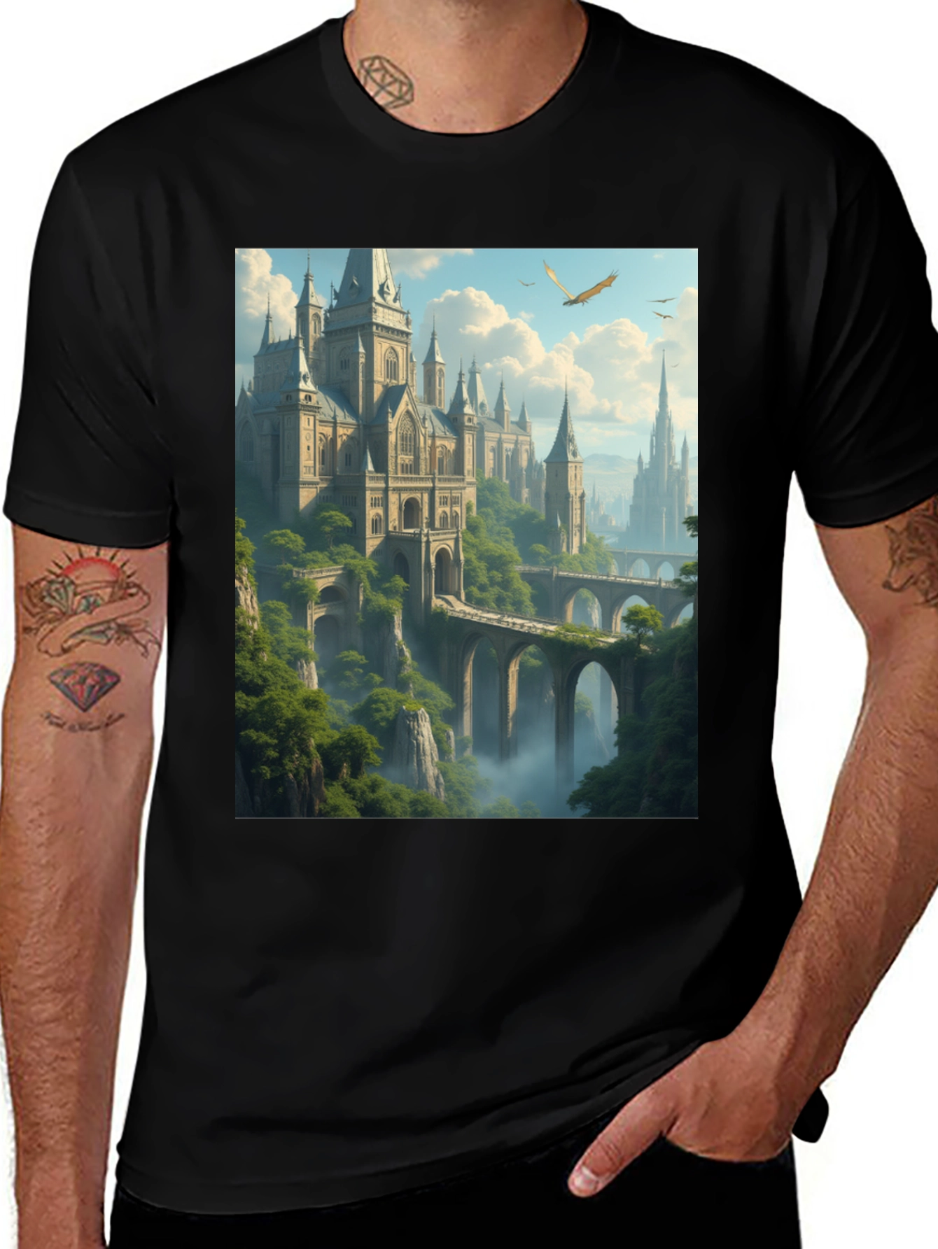 Variant 5 of Fantasy Castle Graphic Tee