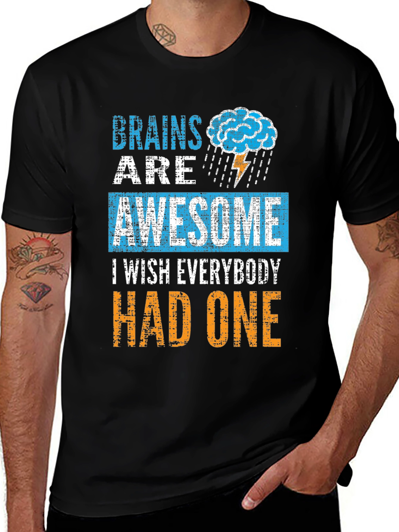 Brains Are Awesome T-Shirt Funny Brainy Tee