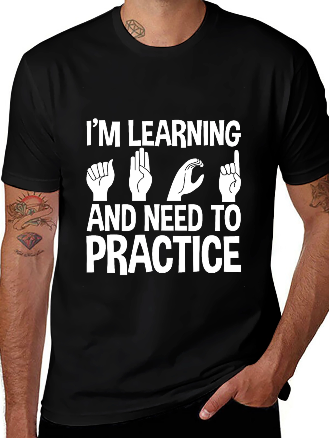 Variant 27 of I'm Learning Sign Language T-Shirt