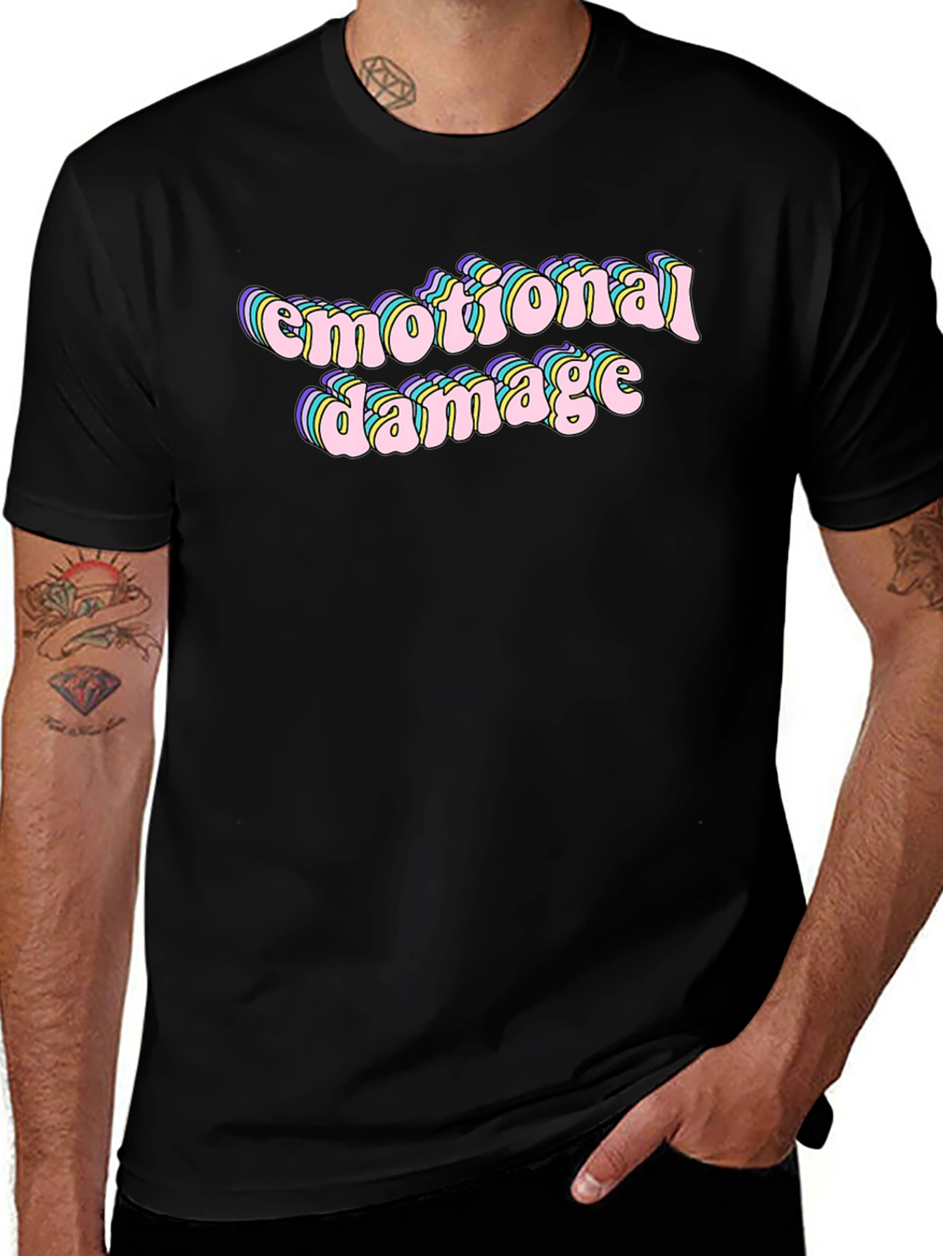 Emotional Damage Graphic Tee - Comfort Fit Black T-Shirt