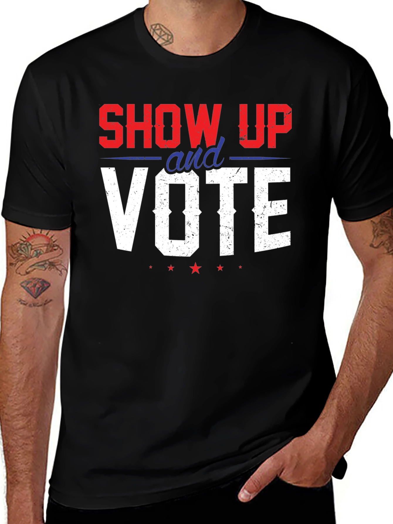 Variant 30 of Show Up And Vote Graphic Tee - Patriotic T-Shirt